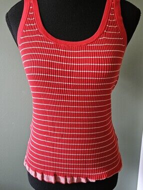 J.Crew Red & White Striped Tank Top